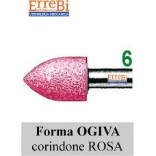 mole abrasive rotative forma OGIVA corindone ROSA