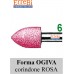 mole abrasive rotative forma OGIVA corindone ROSA