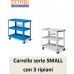 carrello 3 ripiani FAMI serie SMALL ruote in gomma portata 225Kg