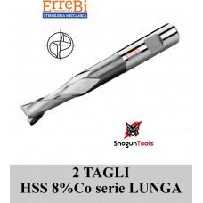 fresa 2 tagli SERIE LUNGA HSS 8%Co toll. e8 