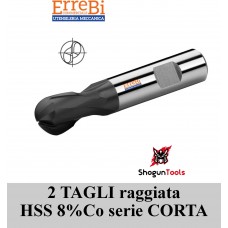 fresa 2 tagli RAGGIATA HSS 8%Co riv TiALn