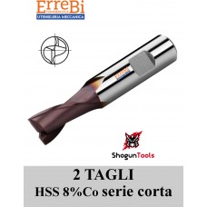 fresa 2 tagli HSS 8%Co + Riv Tialn  tolleranza e8  h10