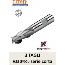 fresa 3 tagli STANDARD  HSS 8%Co 