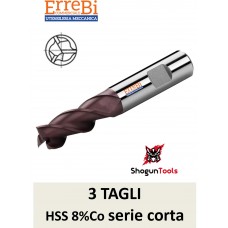 fresa 3 tagli STANDARD HSS 8%Co riv TiAln