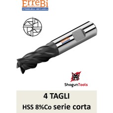 fresa 4 tagli serie STANDARD HSS 8%Co riv TialN