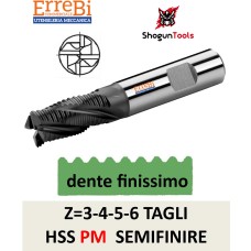 fresa semifinire dente finissimo PM HSS 8%Co riv. TialN