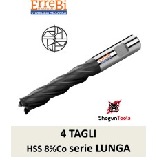 Fresa 4 tagli FINIRE elica LUNGA HSS 8%Co + rivestimenti TialN