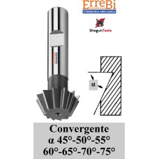 fresa HSS-E ad angolo convergente 45° -  50° - 55° - 60° - 65° - 70°- 75°