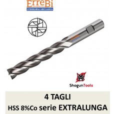 Fresa 4 tagli FINIRE elica EXTRA LUNGA  HSS 8%Co