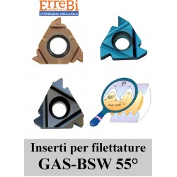 inserti per filettare passo GAS-BSW-BSF-BSP