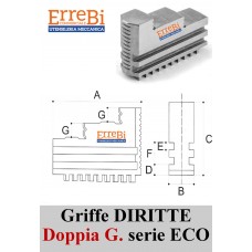 TERNA griffe DIRITTE per mandrino DOPPIA GUIDA serie ECO