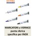 Marcatore a tubetto con vernice punta sferica specifico per materiale INOX