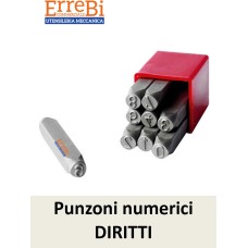 punzoni numerici 0-9 DIRITTI (tipo destro)