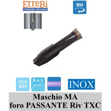 maschio a macchina foro passante rivestito TXC specifico per INOX