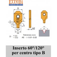 inserti per punta da centri doppio smusso 60/120