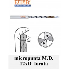 micropunte 12xD FORATA in metallo duro GAMBO RINFORZATO