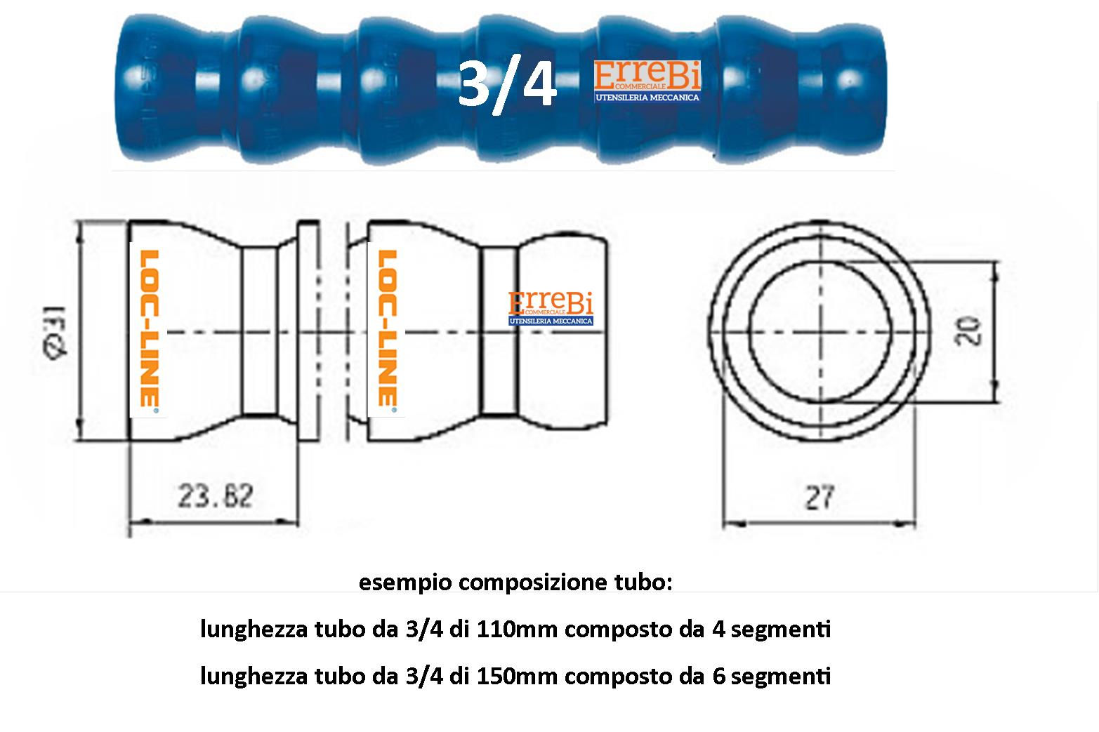 Kit Standard Tubo Flessibile Componibile 1/2